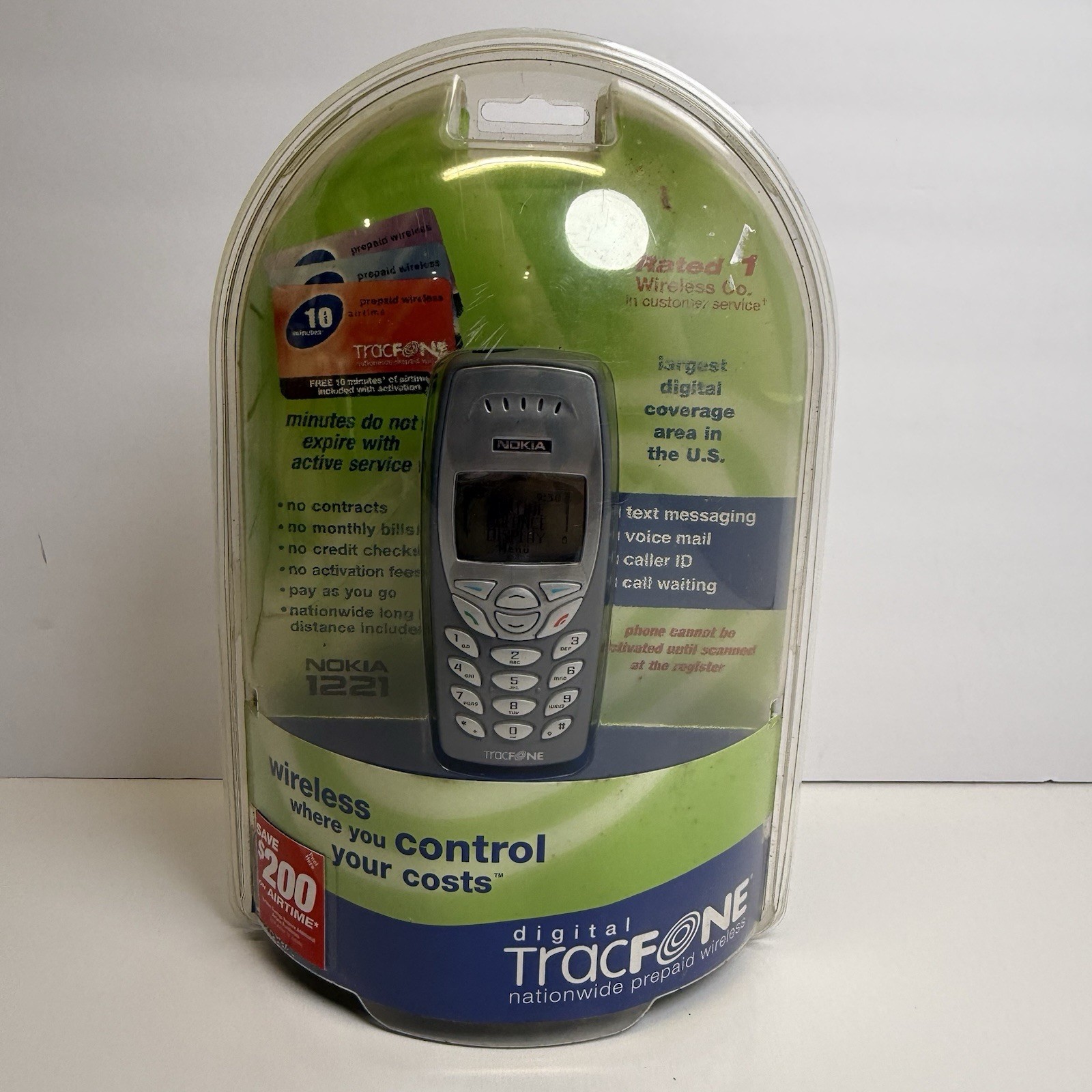 Nokia 1221 Digital Tracfone Cell Phone New Sealed in Package Vintage Rare