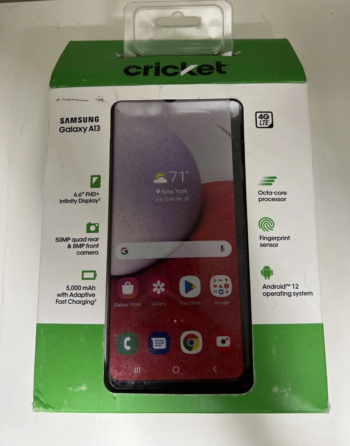 CRICKET SAMSUNG GALAXY A13 4G LTE 6.6″ 32GB 4GB Black Android Prepaid Smartphone