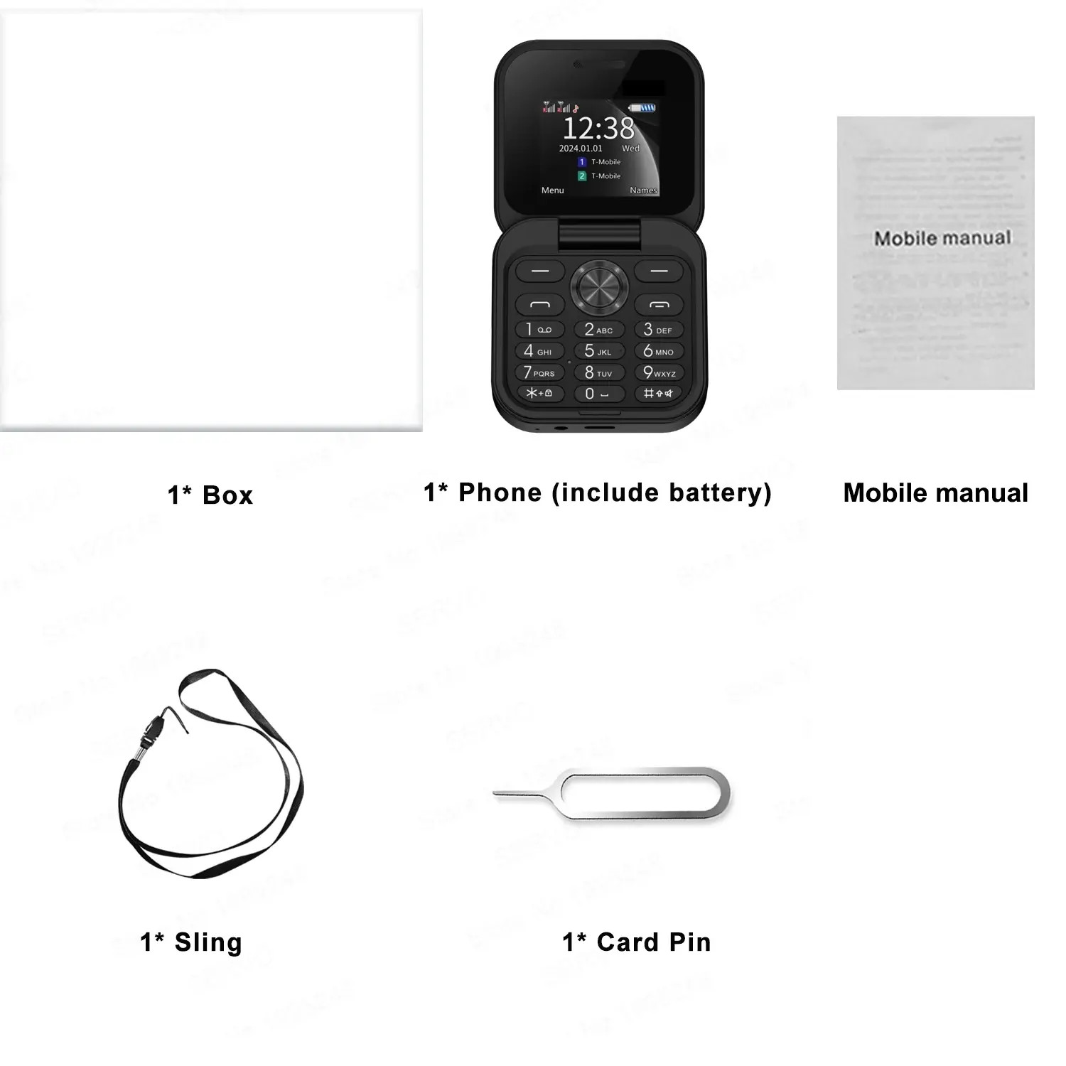 Fuffi Foldable Mini Phone, Luminous, 2.4 Inch Display, Dual SIM Support, FM Radi