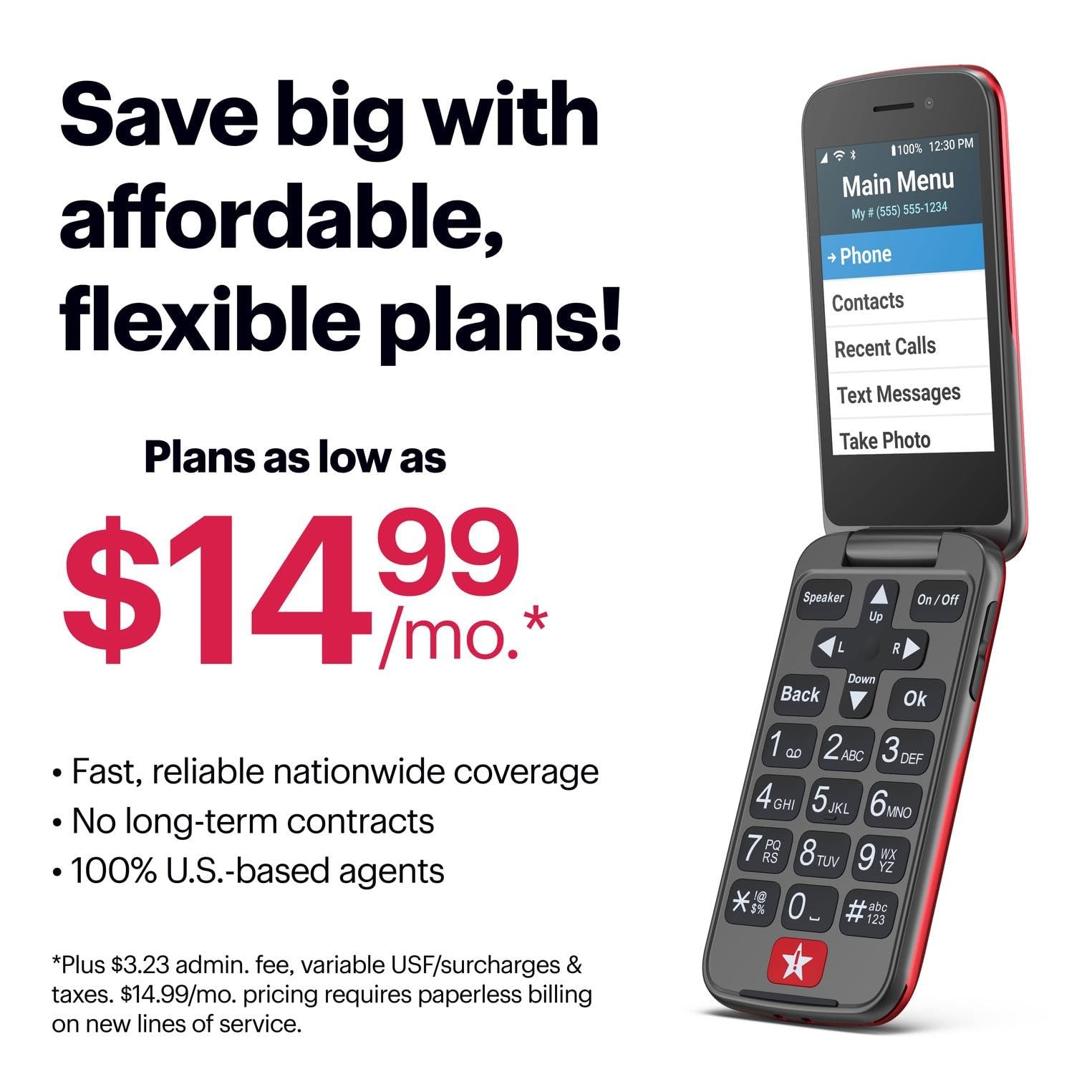Lively Jitterbug Flip2 – Flip Cell Phone for Seniors – Not Compatible with Ot…