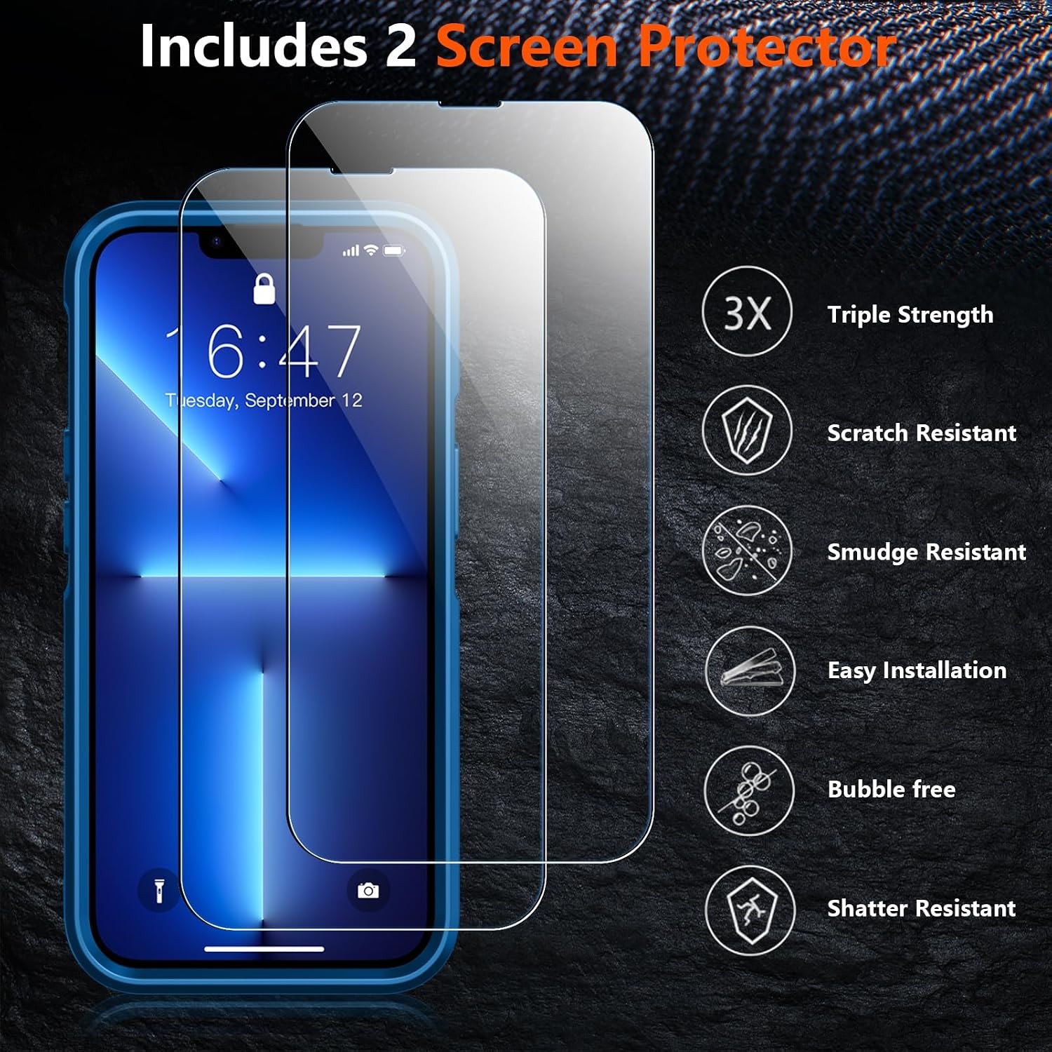 Designed for iPhone 13 Pro Max Case, 10 FT Military Grade Drop Protection Cover