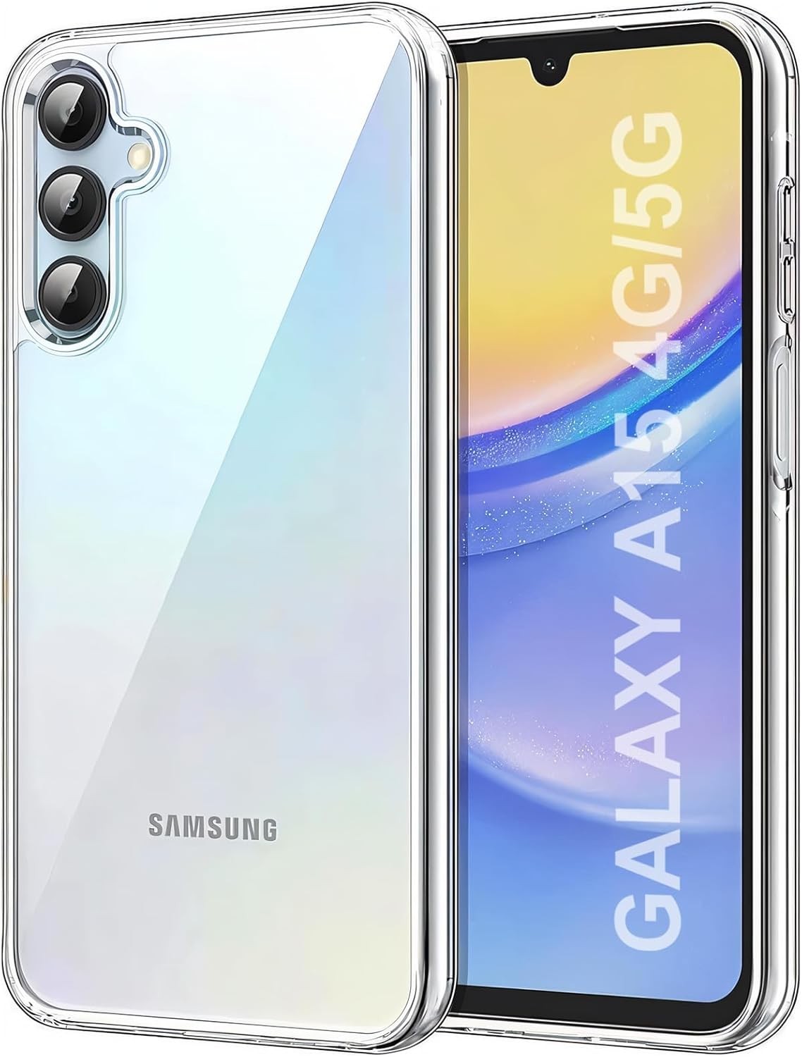 Clear Phone Case for Samsung Galaxy A15 4G/5G, Soft TPU Drop Protection, 6.5″