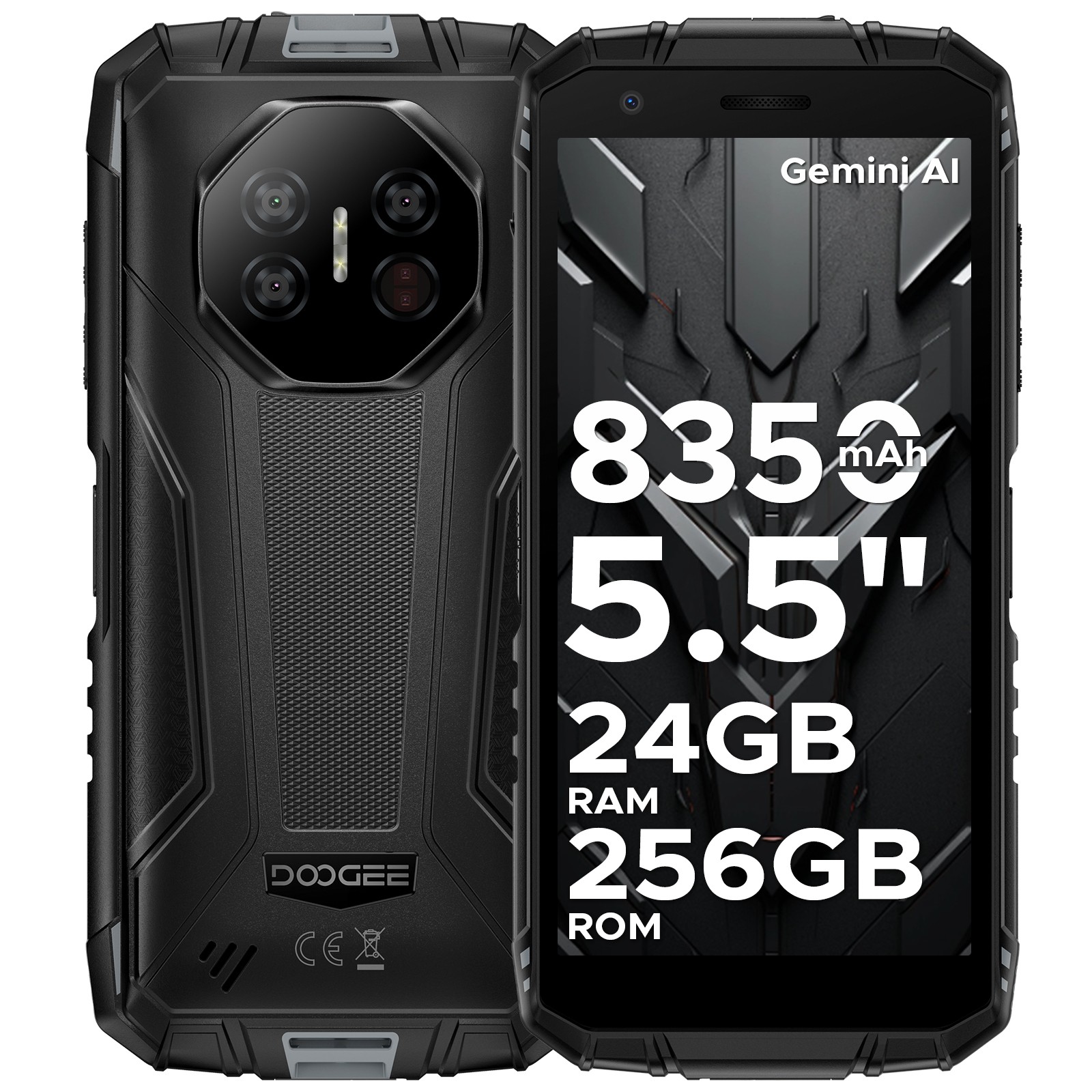 DOOGEE Fire3Ultra Android 15 Rugged Phone Unlocked Smartphone 24GB+256GB 8350mAh
