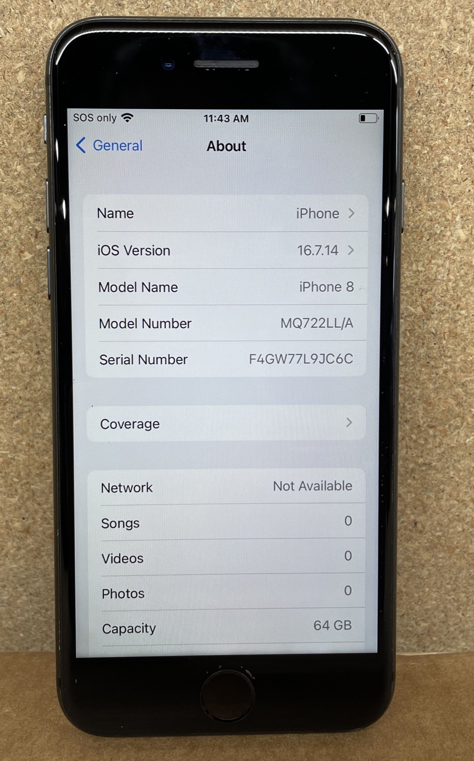 Apple iPhone 8 A1863 MQ722LL/A – 64GB – Gray No Sim Restriction UNLOCKED