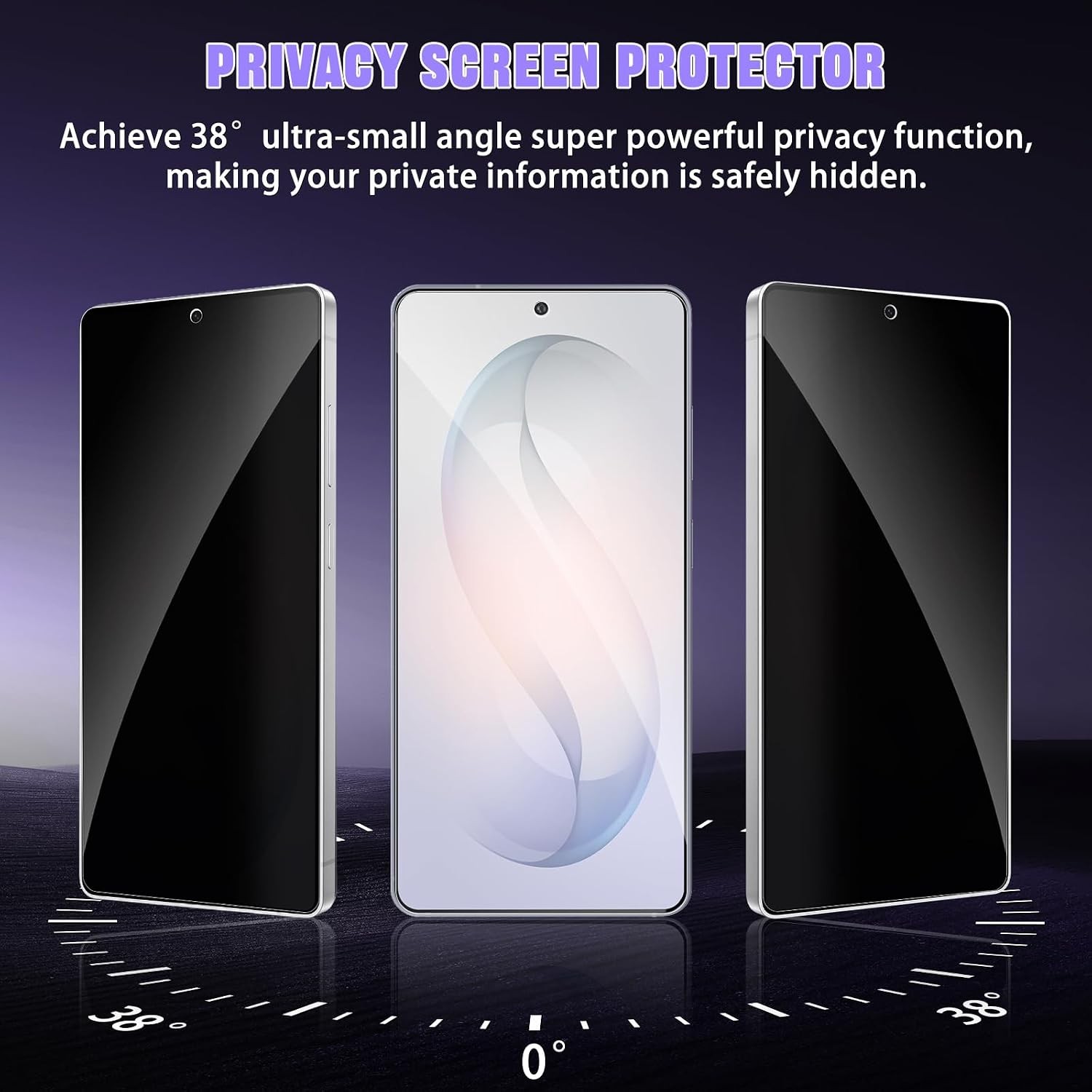 [2+2 PCS] Privacy Screen Protector & Camera Lens Protector for Samsung Galaxy S2