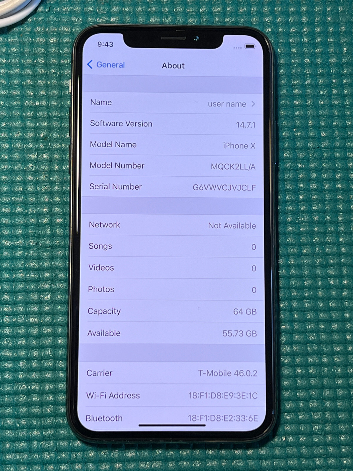 Apple iPhone X – 64GB – Space Gray (Unlocked) A1865 (CDMA + GSM)