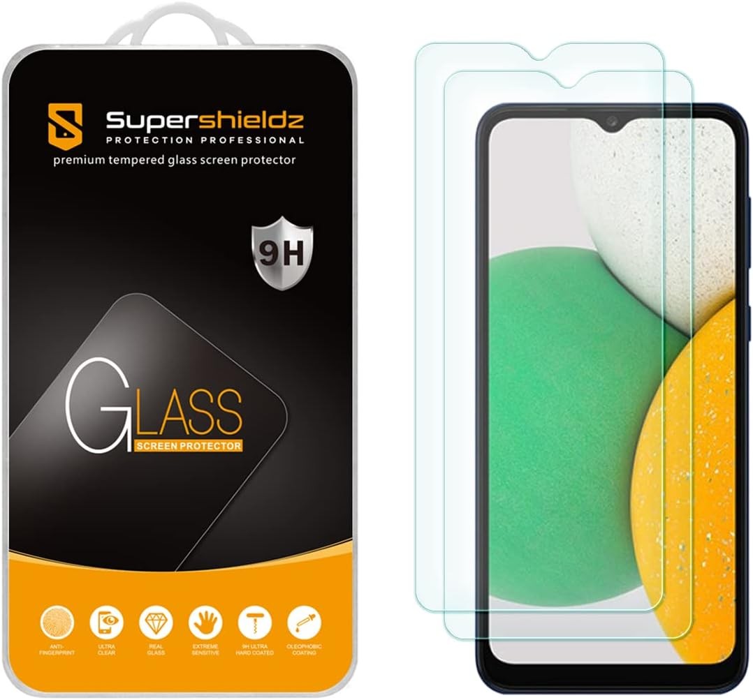 2 Pack Tempered Glass Screen Protectors for Samsung Galaxy A03s, Bubble Free, An