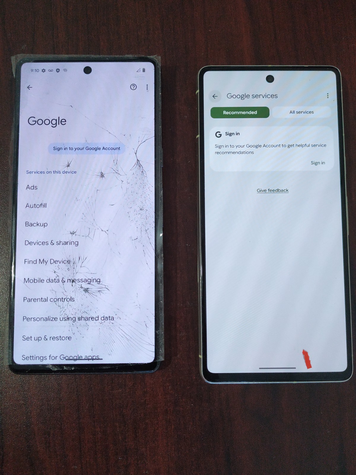 Lot of 2 Google Pixel 7 128GB Yellow /Black For parts
