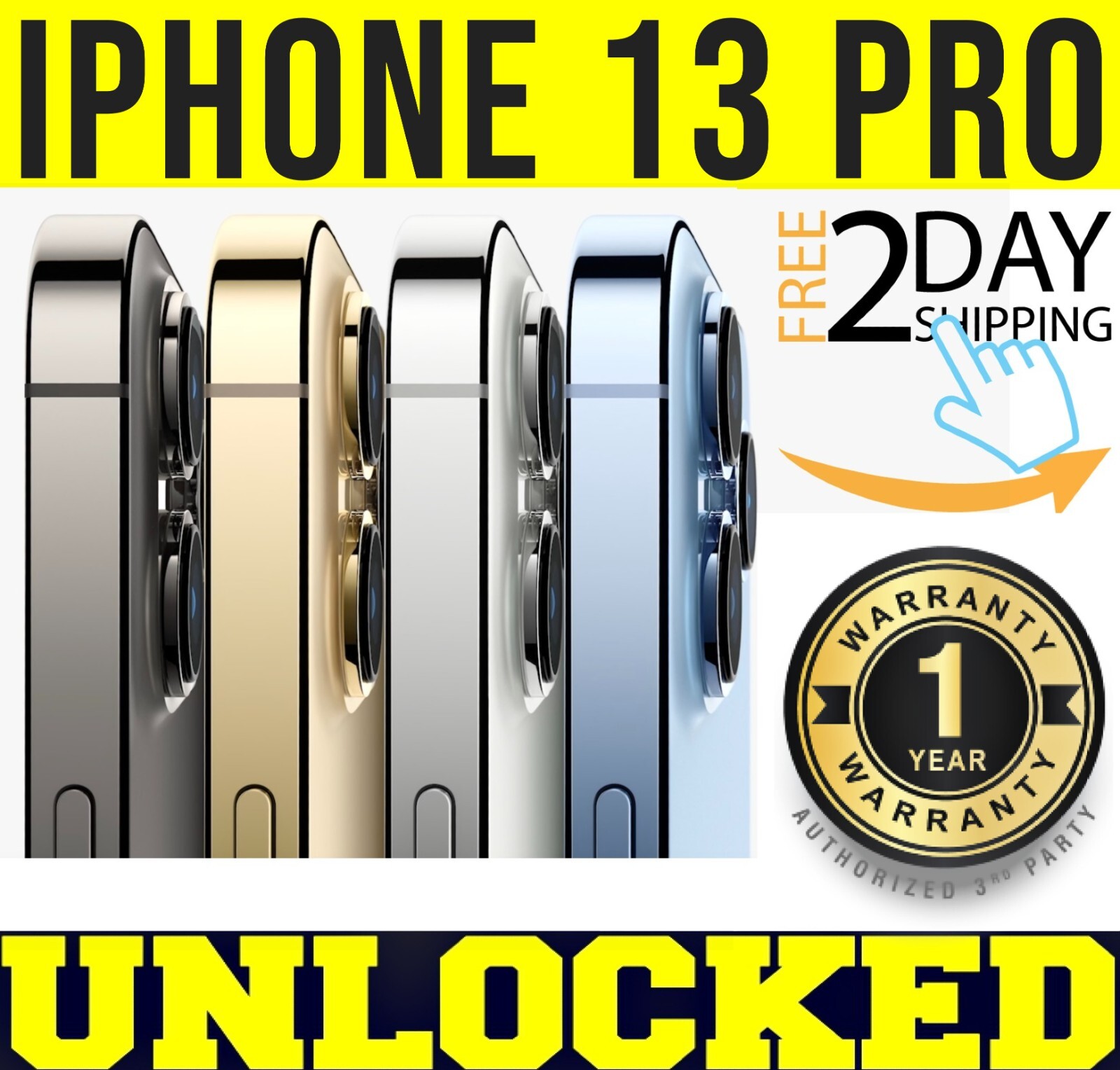Apple iPhone 13 PRO 128GB 256GB 512GB 1TB (UNLOCKED) ✅1 YR WARANTY✅⚫🔴🔵✤SEALED✤