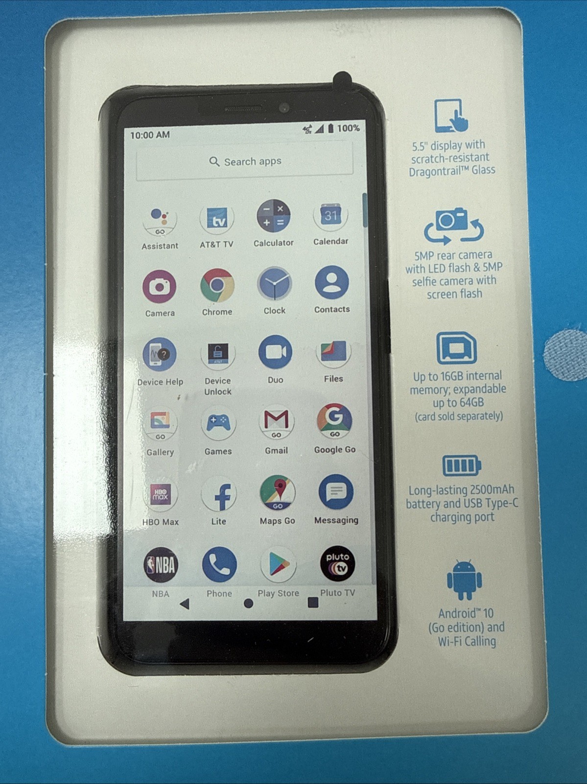 AT&T Calypso U318AA 16GB Chameleon Blue Android 10 Smartphone