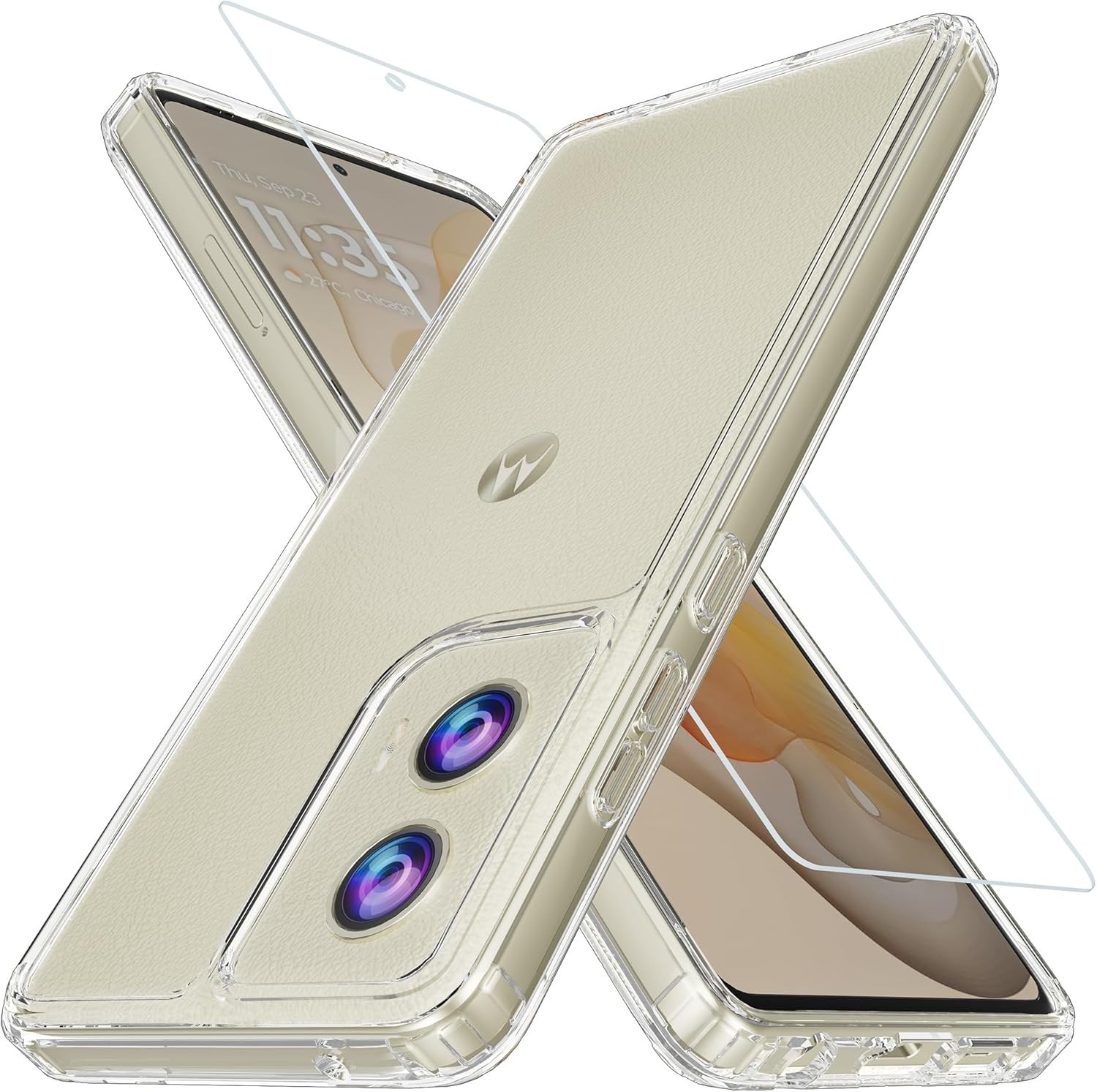 For Motorola Moto G Stylus 5G 2024 Case w/ Tempered Glass Screen Protector Cover