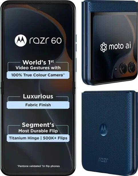 MOTOROLA Razr 60 (PANTONE Gibraltar Sea, 256 GB) (8 GB RAM)-GLOBAL VERSION