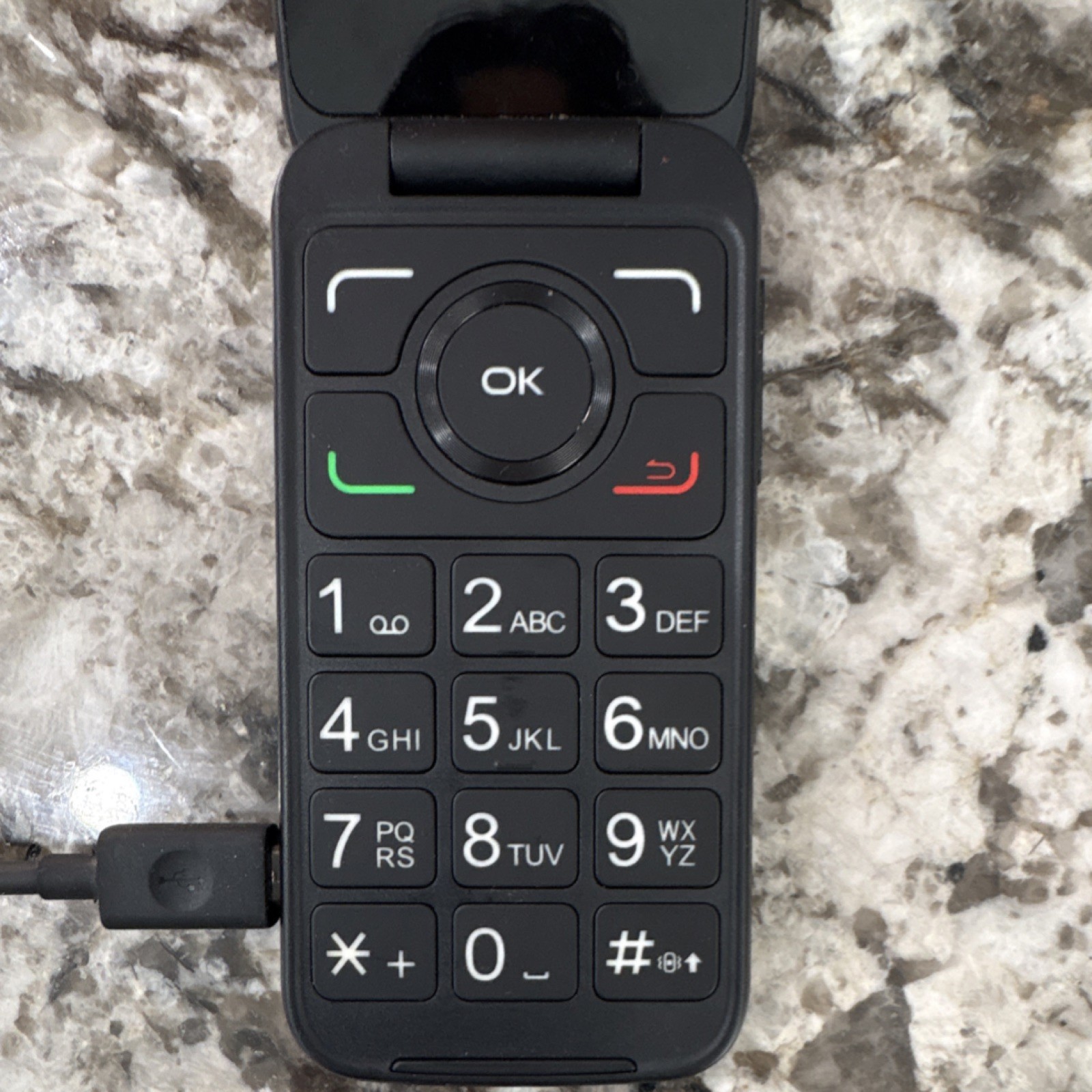 Alcatel Flip Phone Black 2.0MP Camera Micro USB Connectivity Mobile Cell Phone