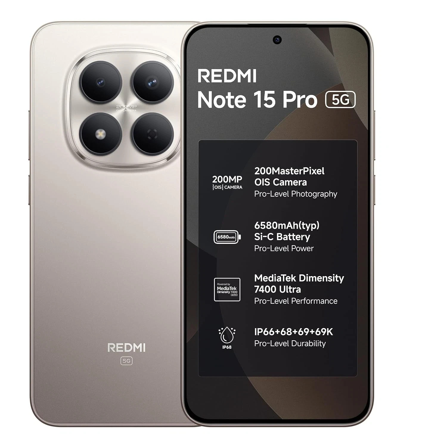 REDMI Note 15 Pro 5G ( Silver , 8GB+128GB) Dimensity 7400-Ultra Global Version