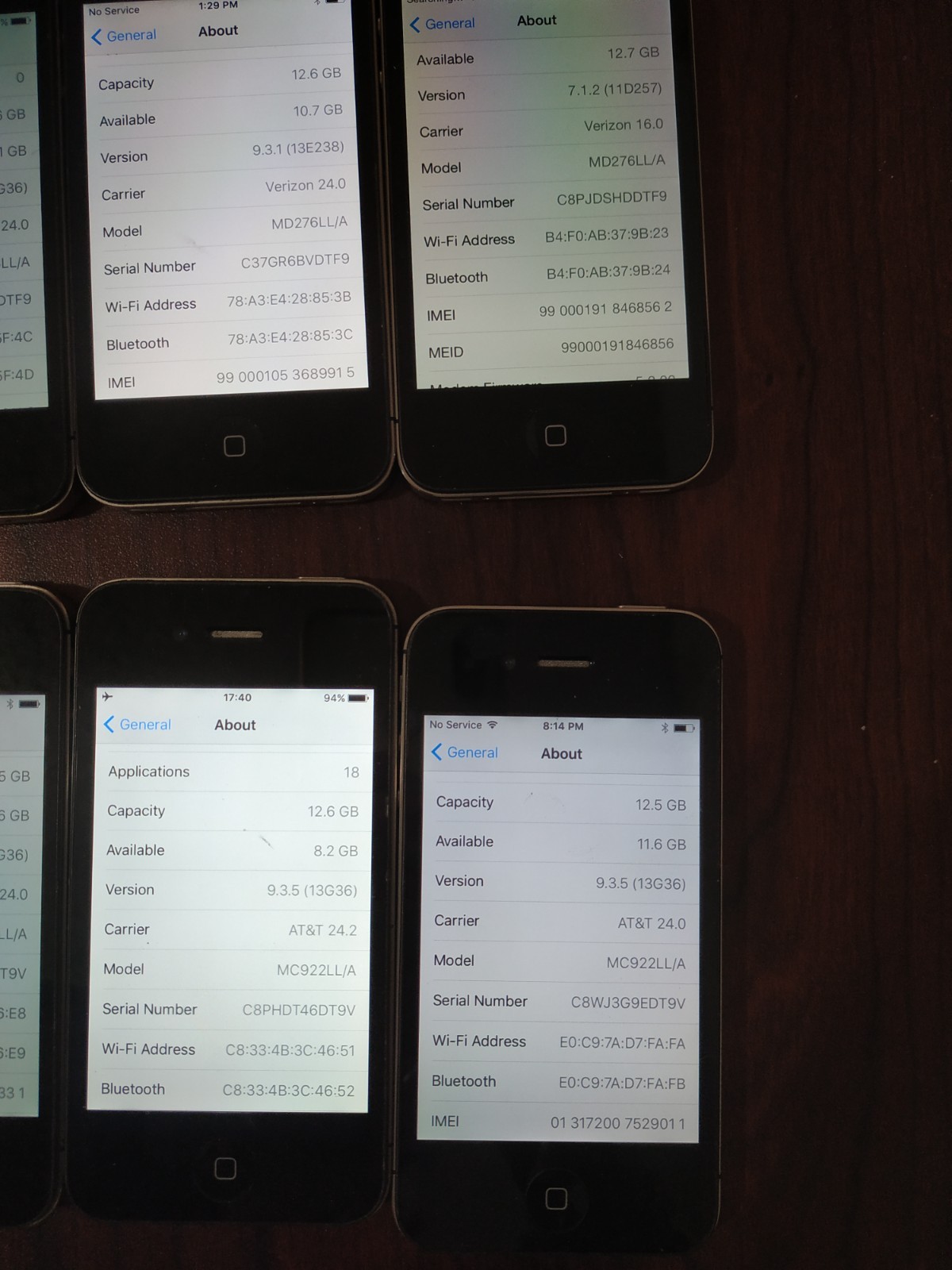 Lot of 10 Apple iPhone 4S A1387 16GB Black ( AT&T/ Verizon /OTA )