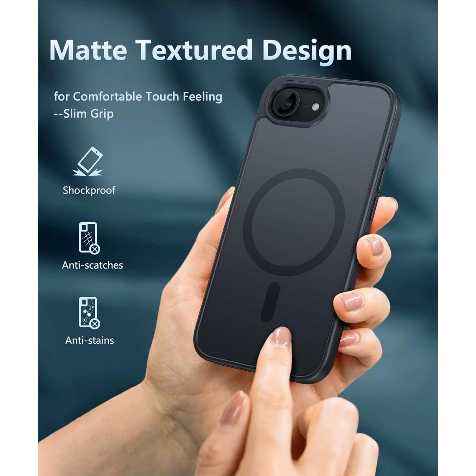 iPhone 17e Magnetic Case: iPhone 16e Cases Matte Textured Military Grade Drop Pr
