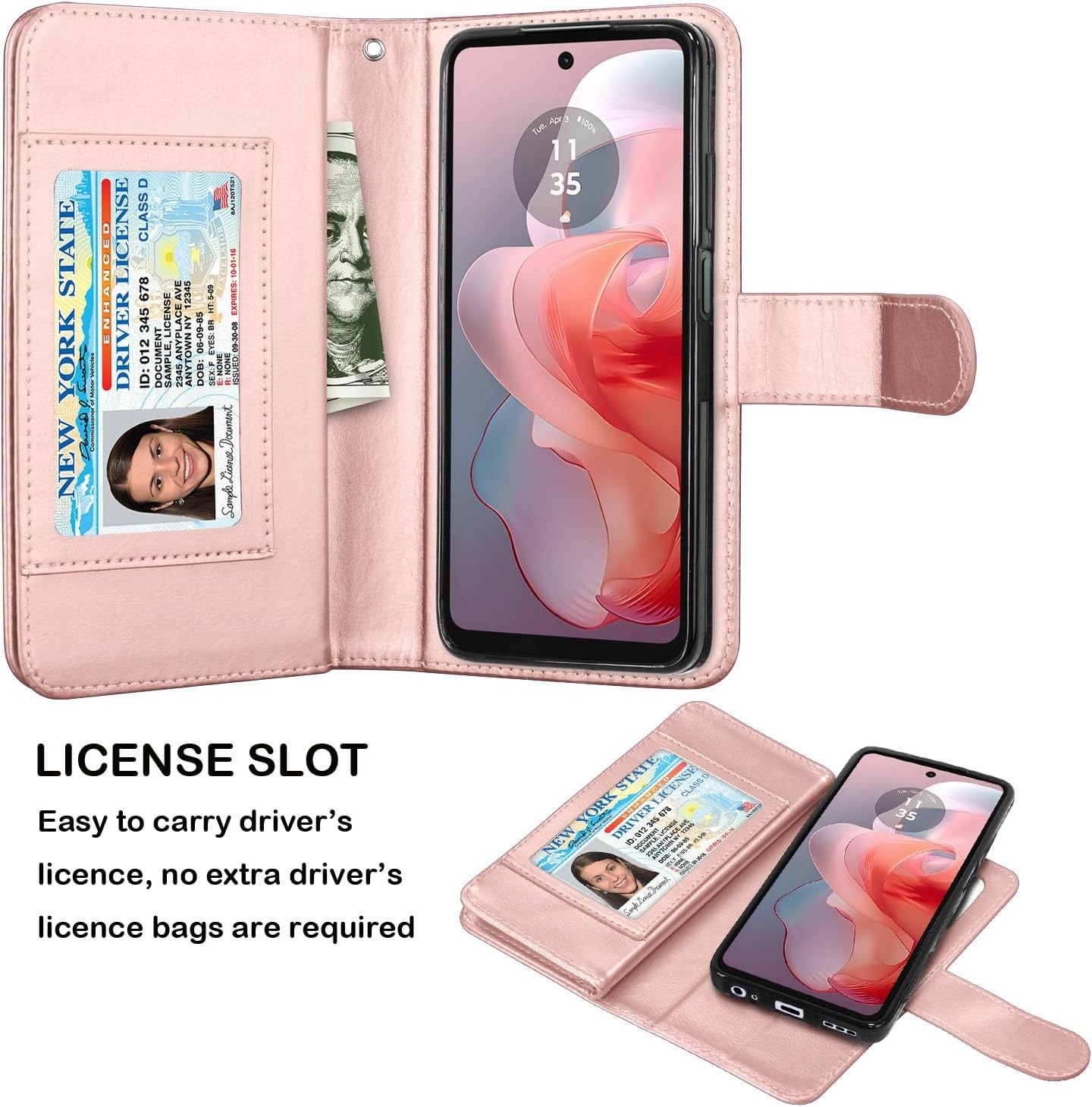 Wallet Case for Motorola Moto G Power 5G 2024, PU Leather Credit Holder Folio