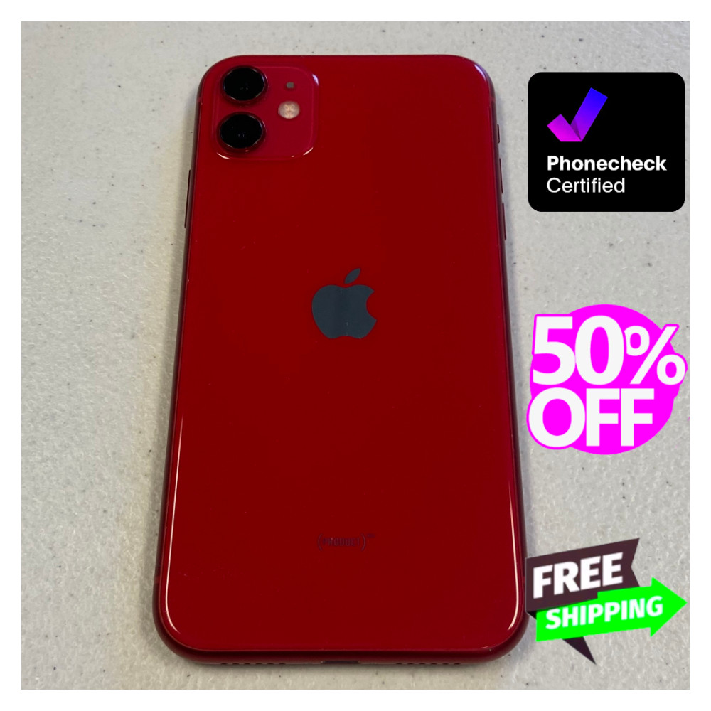 Apple iPhone 11 64GB/128GB Unlocked – Black, Red for Verizon, AT&T, T-Mobile