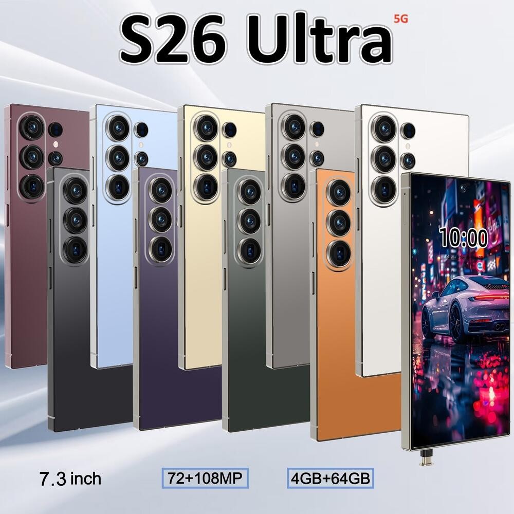 S26 Ultra 5G Smartphone 7.3″ Factory Unlocked Android Cellphones Dual SIM New