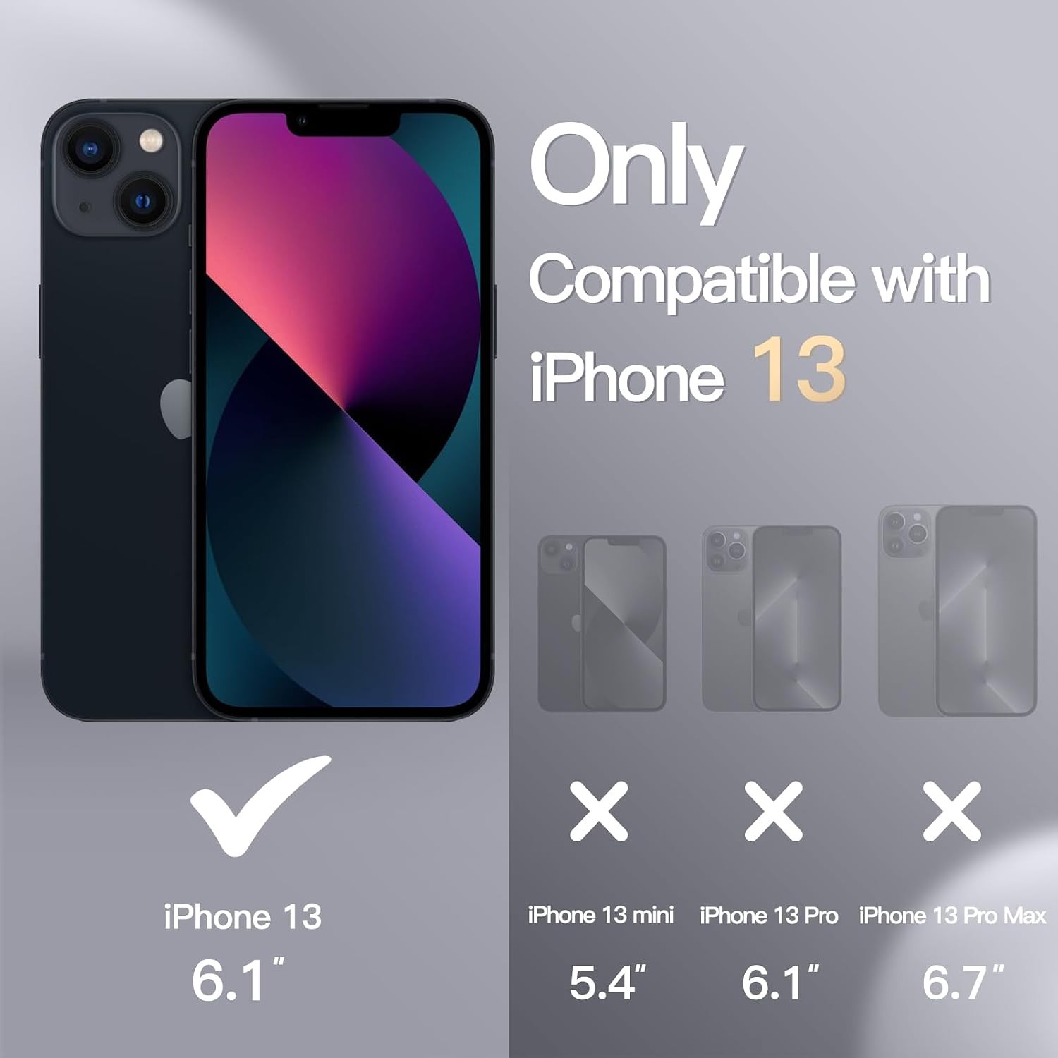 Full-Body Protective Silicone Case for iPhone 13 6.1-Inch, Soft Touch, Black