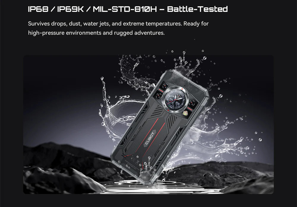 Cubot KingKong 11 5G Rugged Phone 6.72″ 10200mAh 32GB+256GB 108MP Android 15 NFC