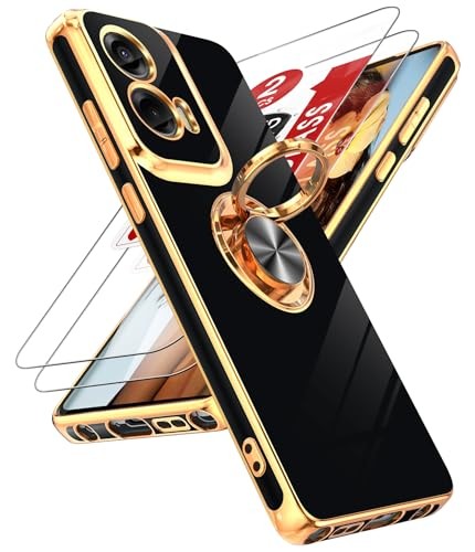for Moto G-Stylus-5G-2024 Case with Tempered Glass Screen Protector, Rose Gold E