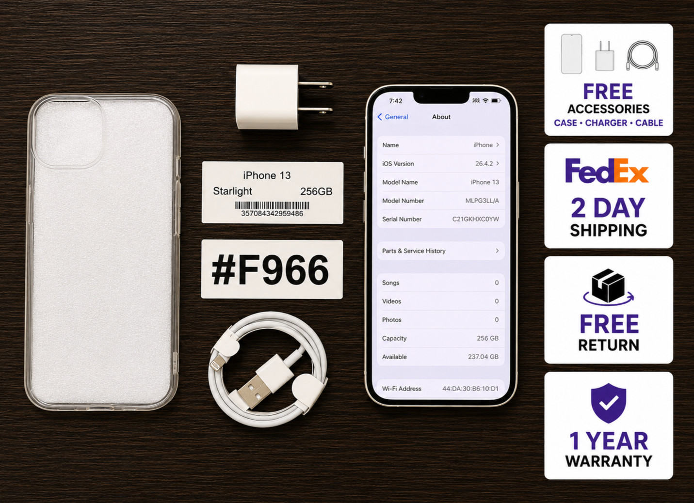 Apple iPhone 13 256GB Starlight- Unlocked – Read Seller Notes