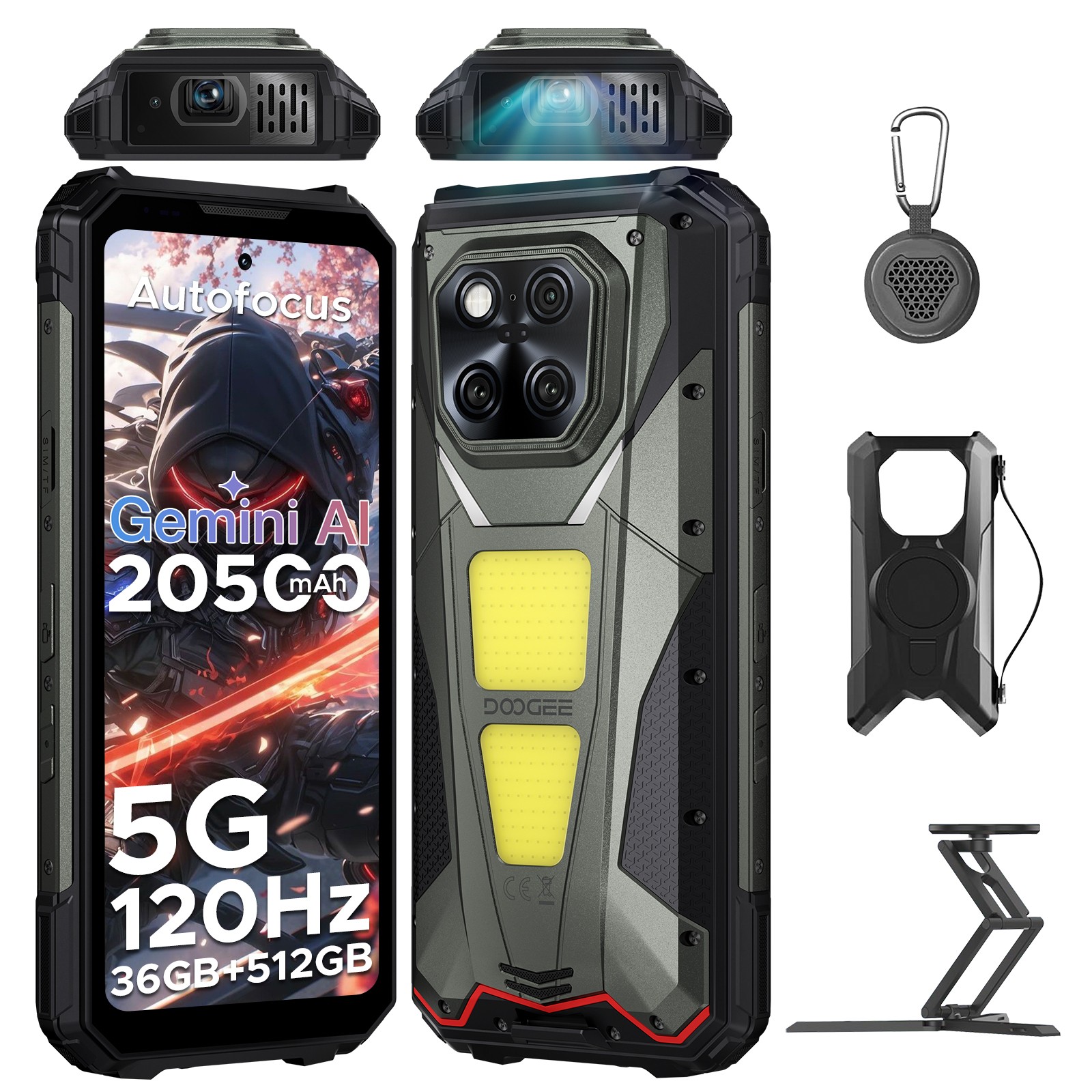 DOOGEE VMaxPlay 5G Rugged Phone with 100 Lumens Projector 36GB+512GB 20500mAh US