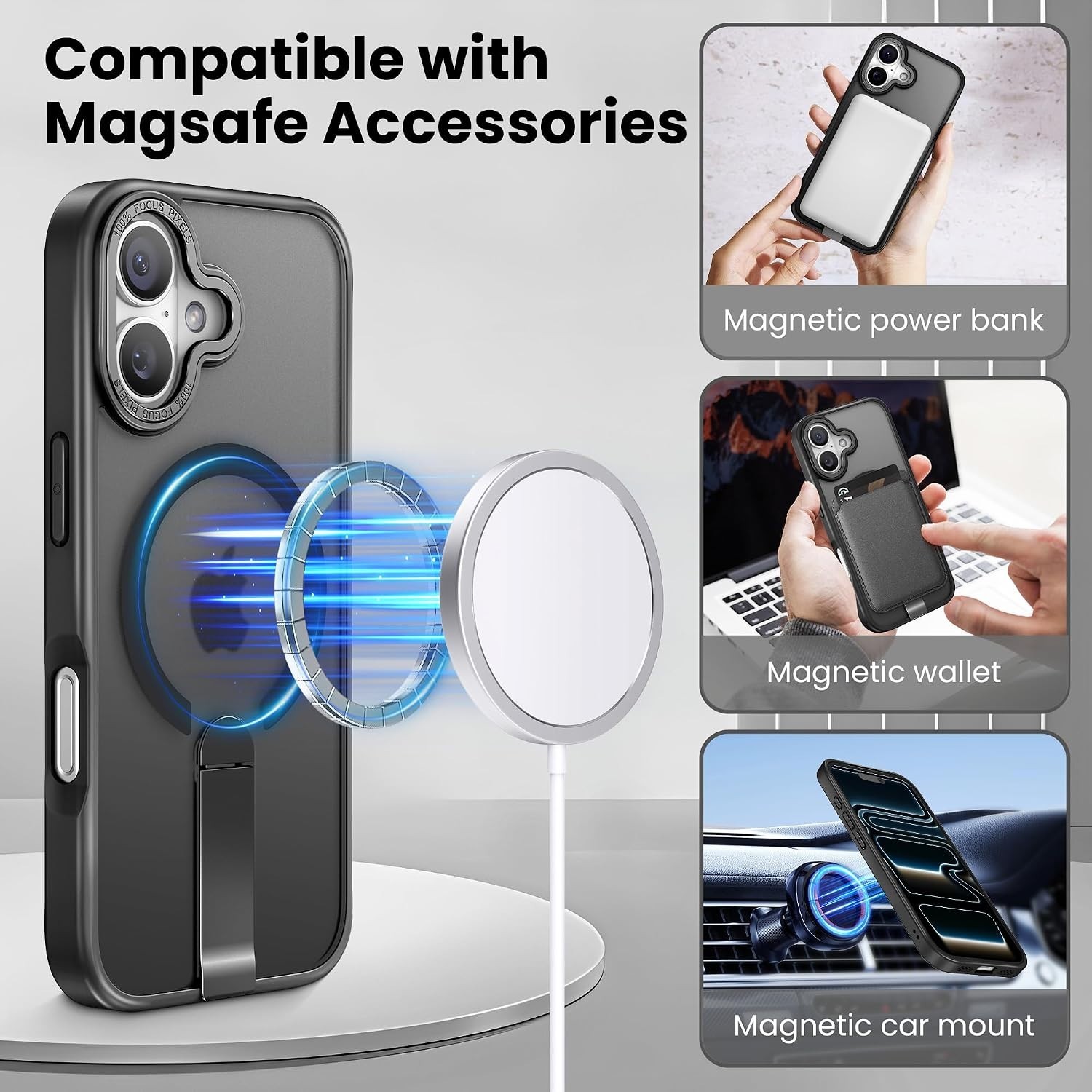 iPhone 17 Case 6.3″ Shockproof Protective Phone Cover Compatible with Mag Safe