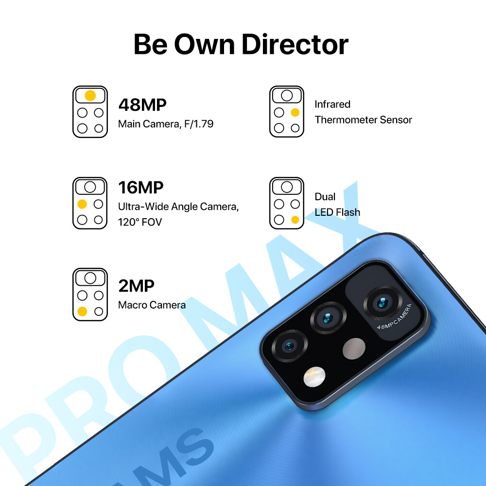 UMIDIGI A11 Pro Max 4GB+128GB 6.8″ 48MP Octa Core Android Unlocked Smartphone