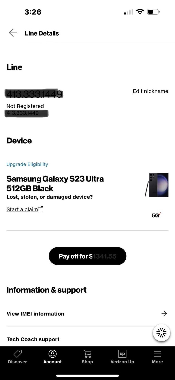 Samsung Galaxy S23 Ultra – 512 GB – Black (Verizon) (Dual SIM (SIM + eSIM))