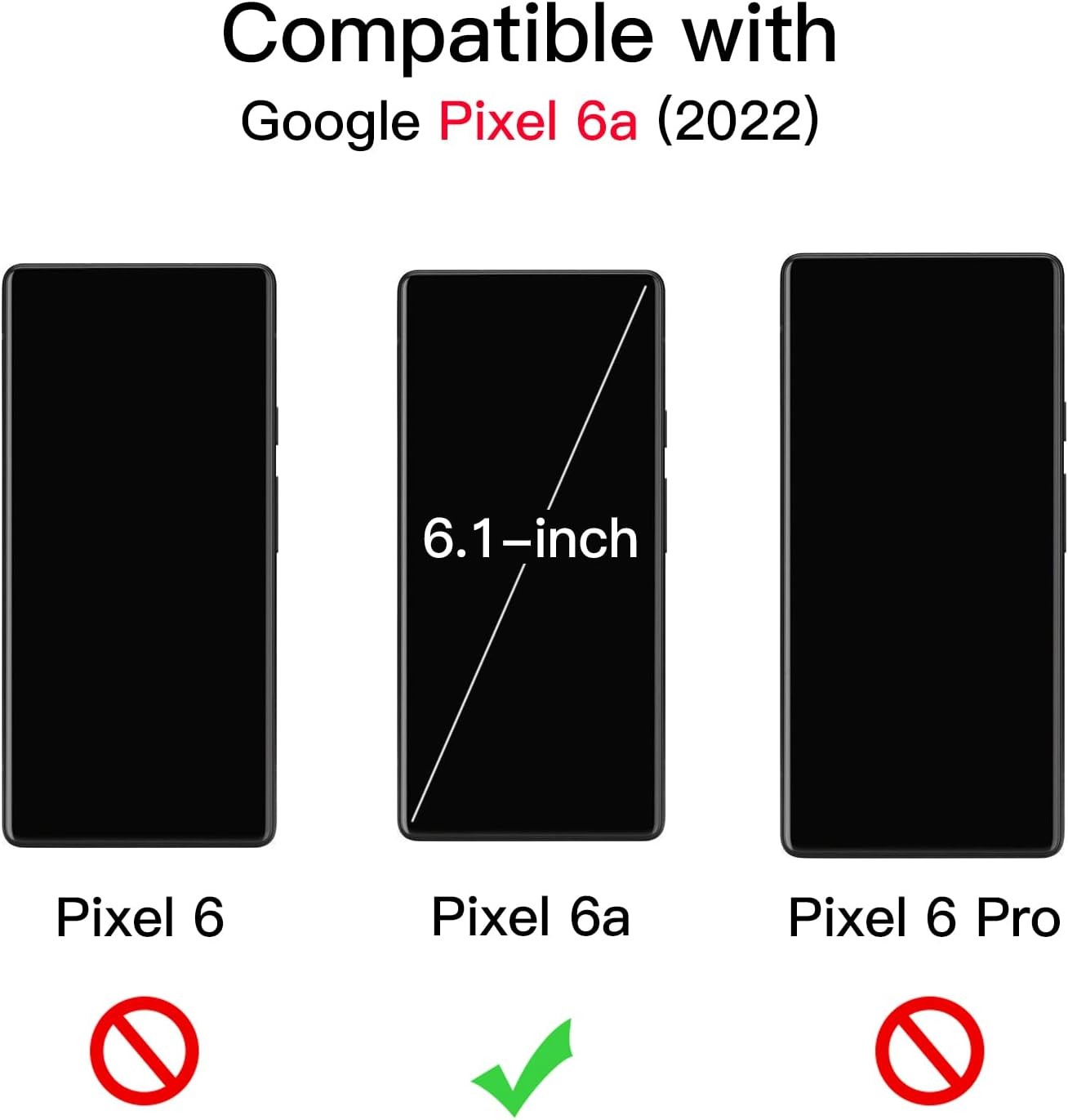 Case for Google Pixel 6a 6.1-Inch 2022, Shockproof Dual-Layer Protection Cover (