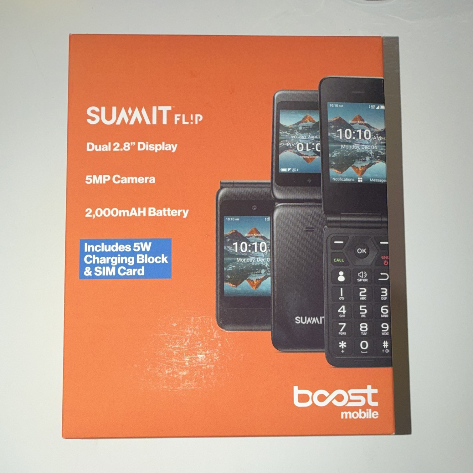 Boost Mobile Summit Flip 128GB Black Prepaid 2.8in 5MP Camera 4G LTE