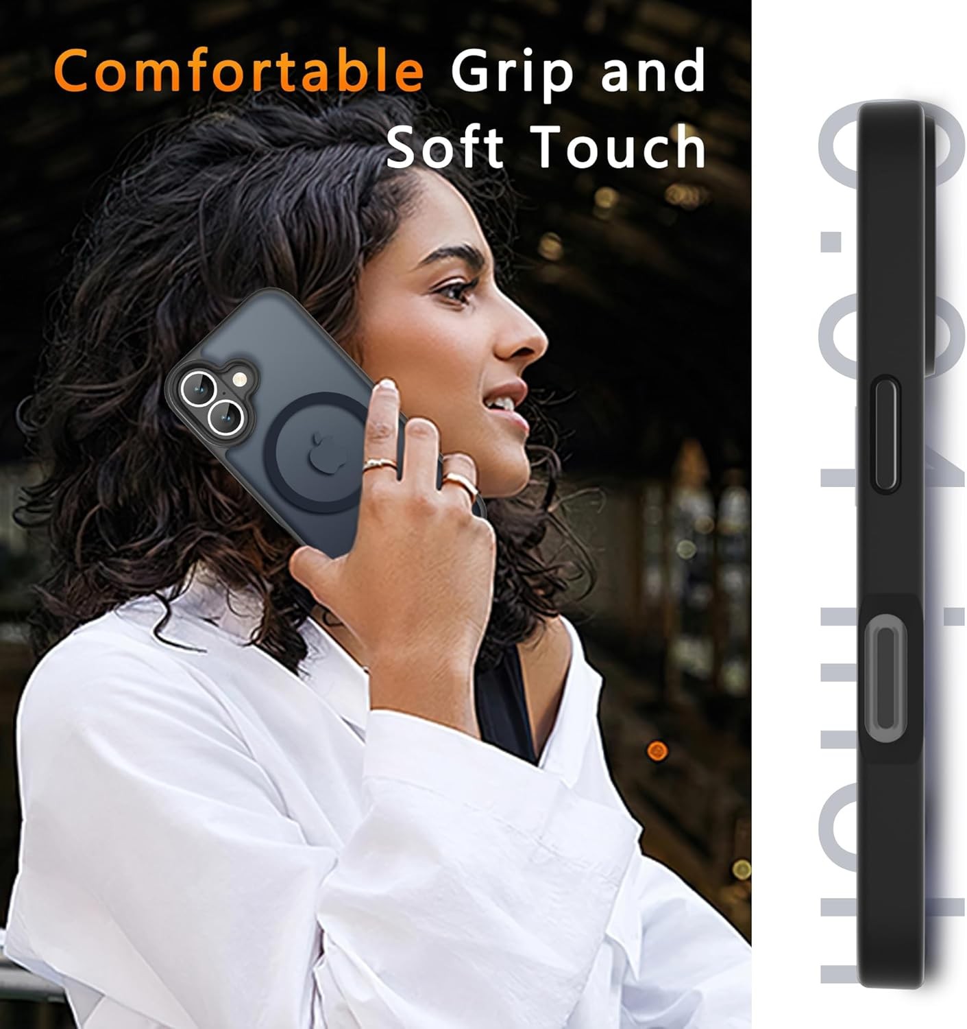 iPhone 16 Plus Case, Magnetic Phone Cover, Military Grade Protection, Black