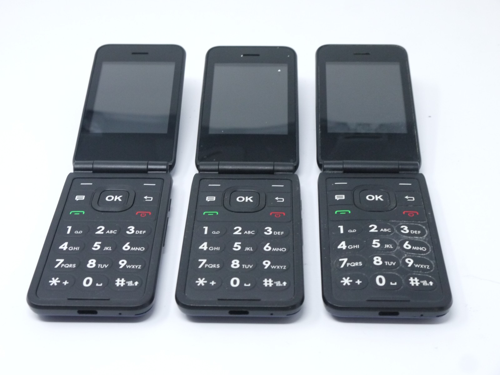 Lot of 3 Working AT&T Cingular Flex 2 U1030AA Prepaid 4G LTE Flip Phones