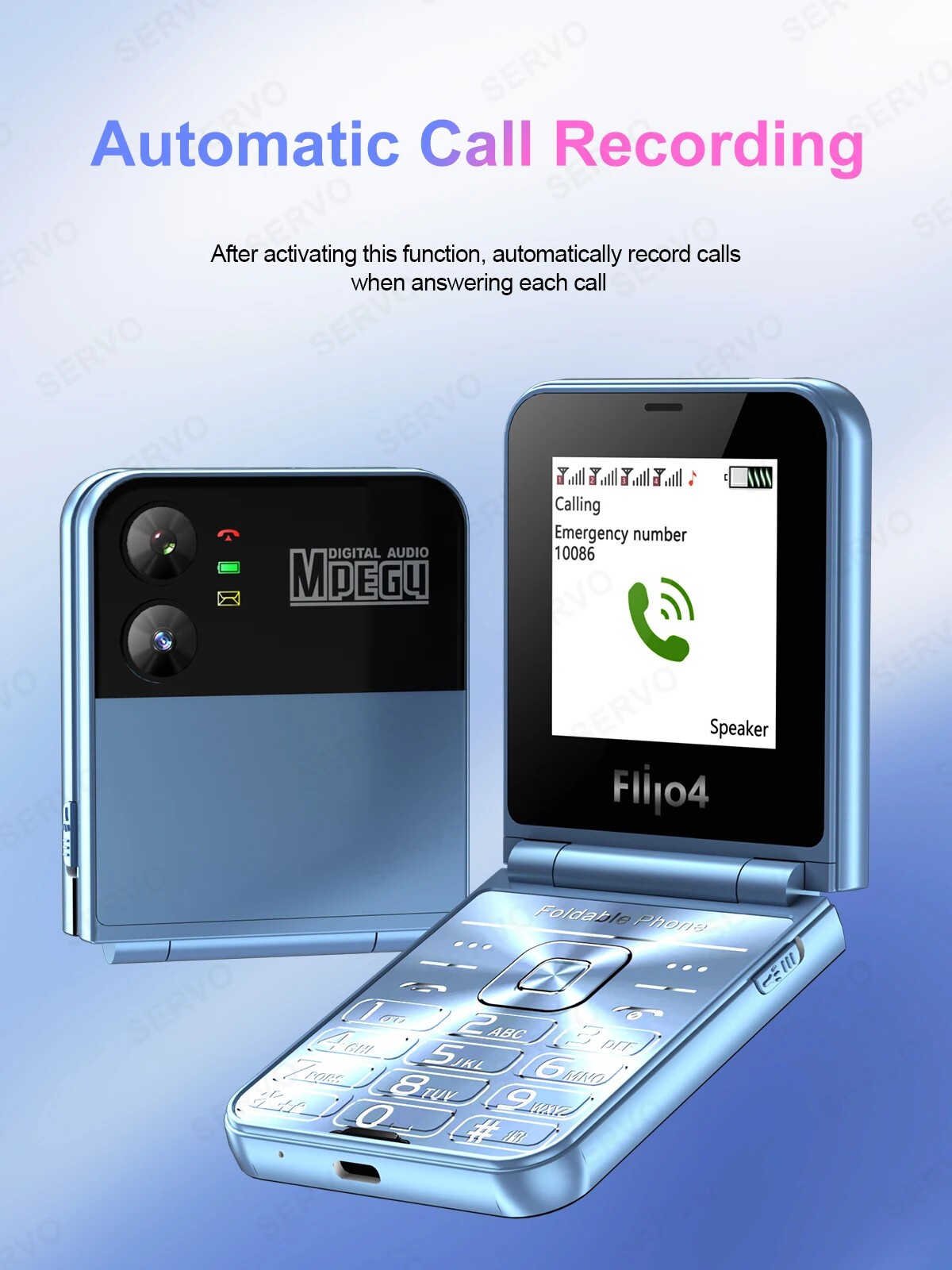 SERVO Unlocked 4 SIM Card Slots Mini Foldable Mobile Cell Phones NEW Dialer
