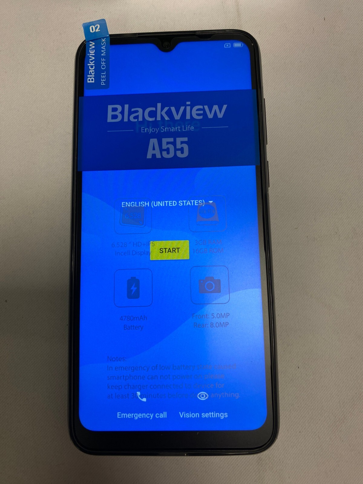 Blackview A55 Phantom Black Unlocked Touchscreen Android Smartphone 3GB+16GB