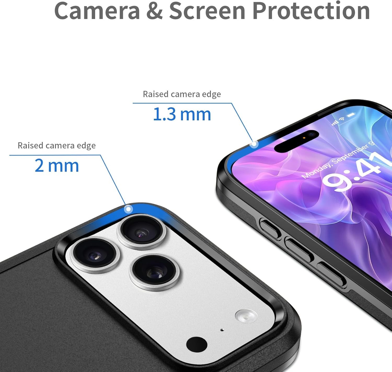 Heavy Duty Dual Layer Shockproof Case for iPhone 17 Pro Max, Protective Cover, B
