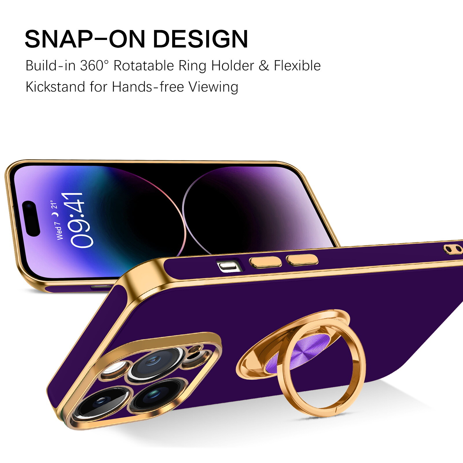 Phone Case For iPhone 15 Pro Max 14 16 Plus Heavy Duty Shockproof Ring Cover