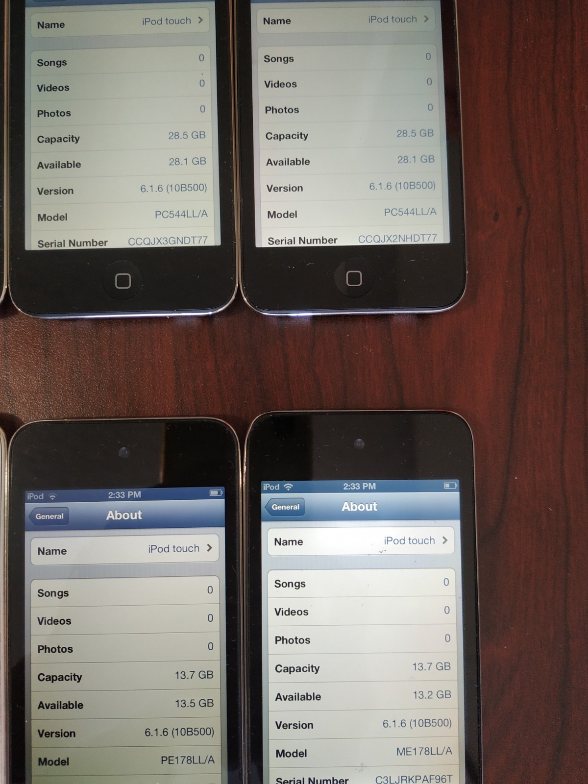 Lot of 10 Apple iPod Touch 4th Generation 32GB (7pc) / 16GB (3pc)
