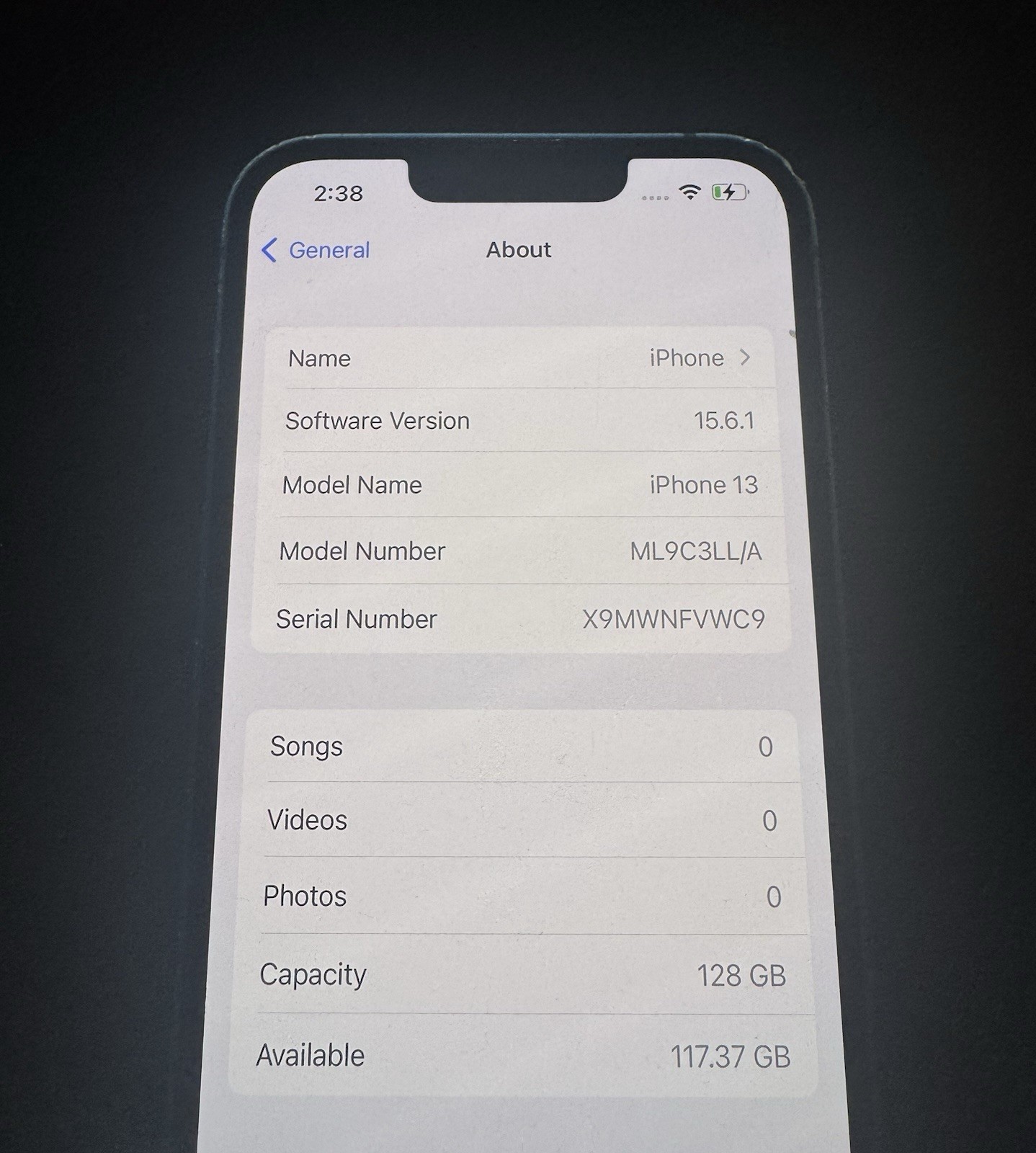 Apple iPhone 13 Blue 128GB AT&T Clean IMEI 97% Battery Used Read