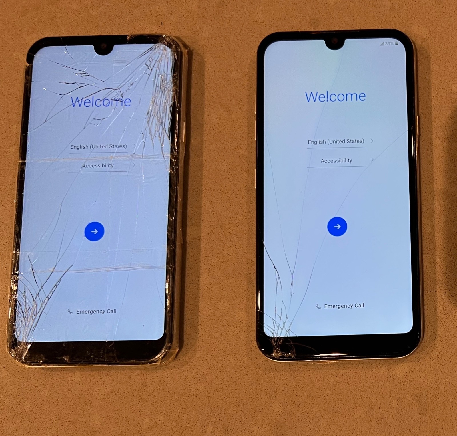 Lot of 2 As-is Damaged LG Phoenix 5 – 16 GB – Silver (AT&T)