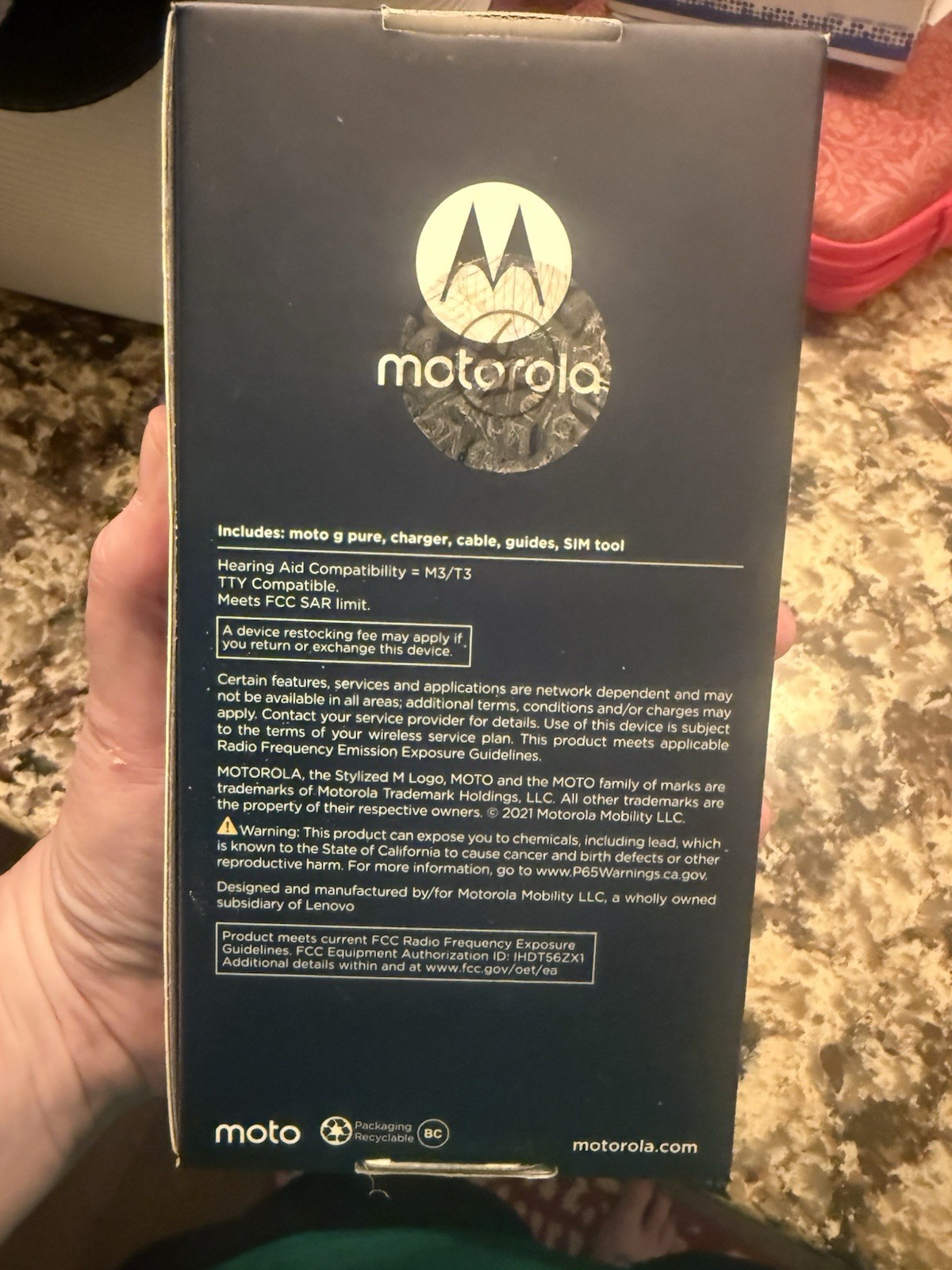 Motorola Moto G Pure Blue 32G 13MP Dual Rear Cameras Fingerprint USB-C