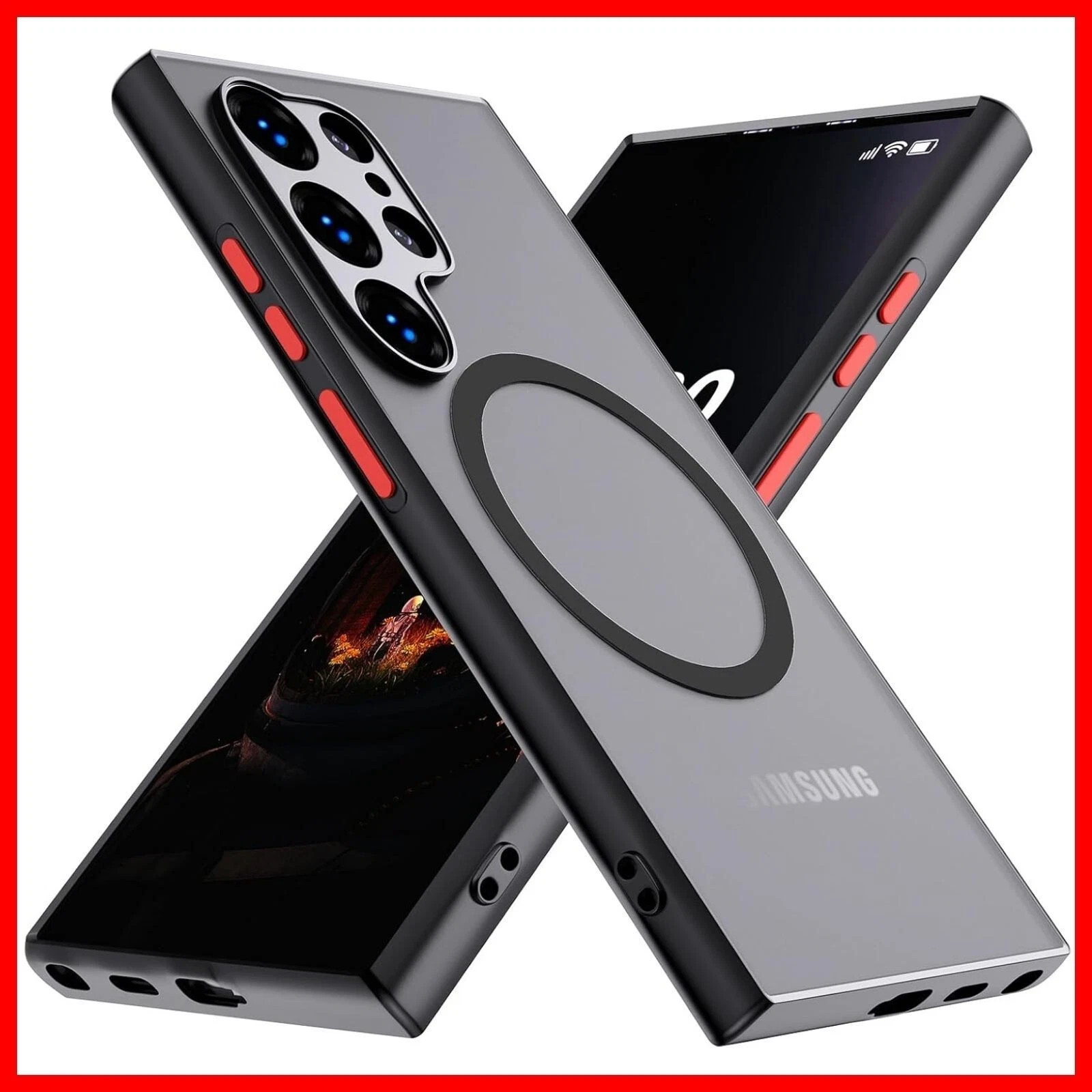 For Samsung Galaxy S25 Ultra Case with Shockproof Protection Back Cover, Black