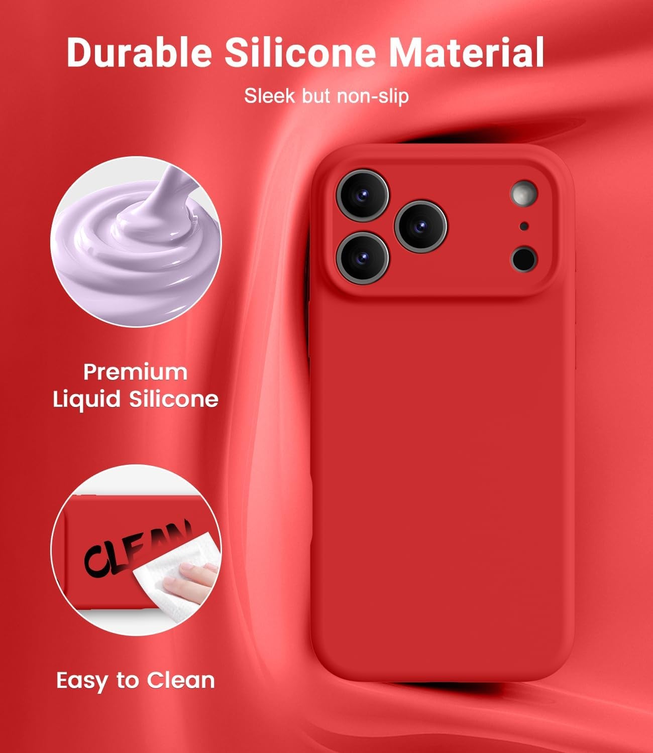 Magnetic for iPhone 17 Pro Max Case, Classic Liquid Silicone Mobile Phone Case,