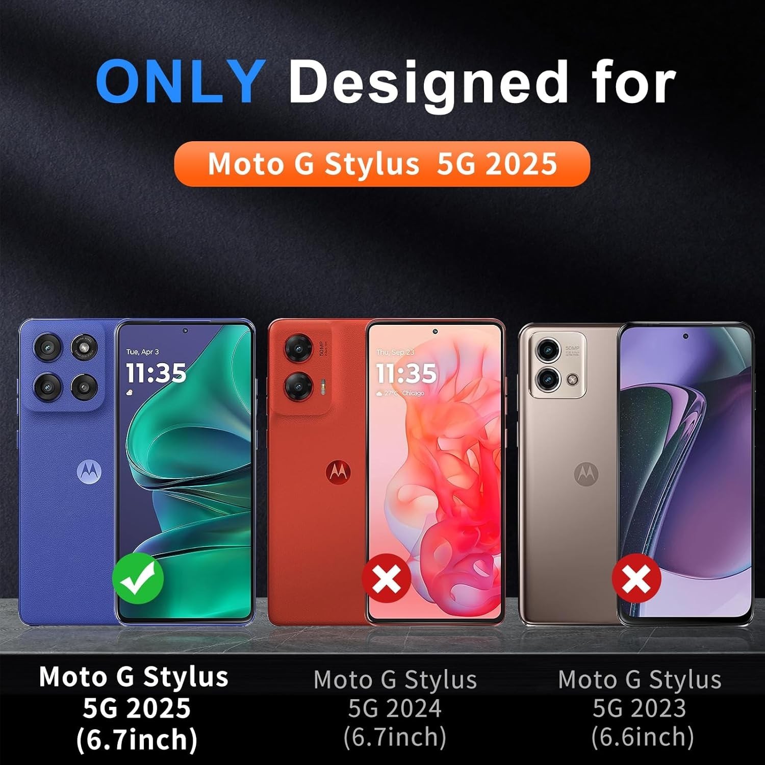 Moto G Stylus 2025 Case, Heavy Duty Dual-Layer Shockproof Rugged Protective Phon