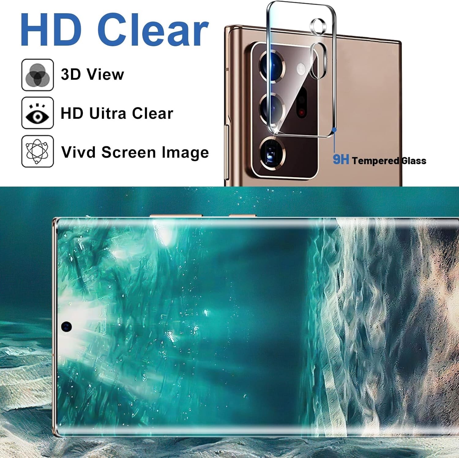 4in1 For Galaxy Note 20 Ultra Screen Protector,Tempered Glass,Side-Back Film