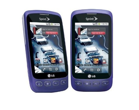 LG Optimus S LS670- Purple (Sprint) c Cell Phone LS-670 Good