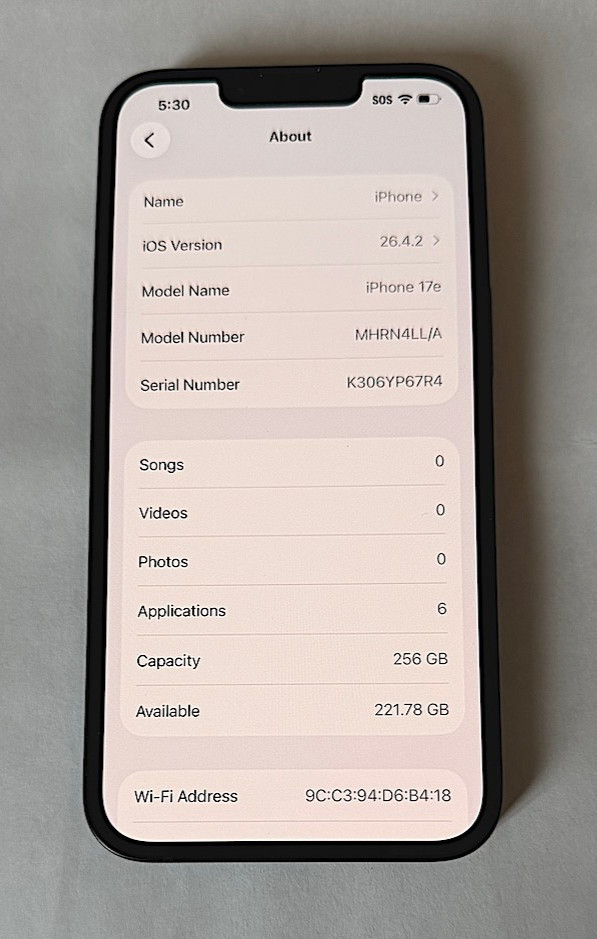 Apple iPhone 17e – 256 GB – Black (Unlocked) NEW UNUSED!