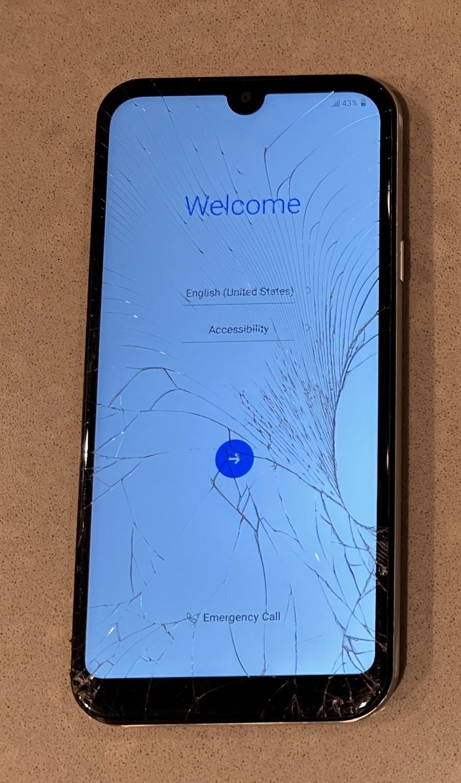 As-is Damaged LG Phoenix 5 – Silver (AT&T) – 16GB